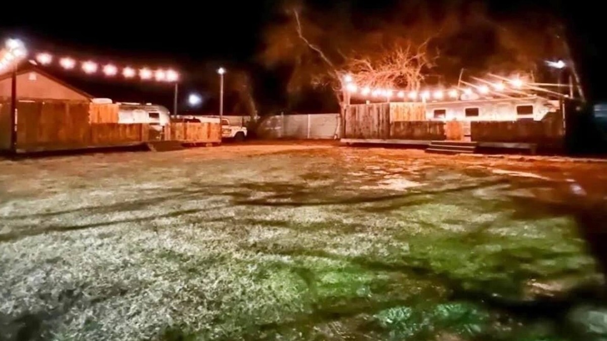 Graford House | Playin Hookie! Vintage Airstream pulled by Panel Wagon/ converted to a bedroom.