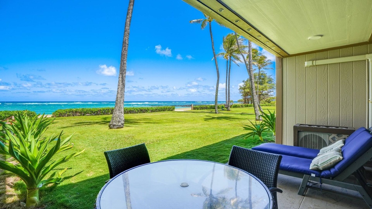 Kapaa Condo | Pono Kai B101, Udated, Beachfront, AC, Walk to Town, Sunrise Views
