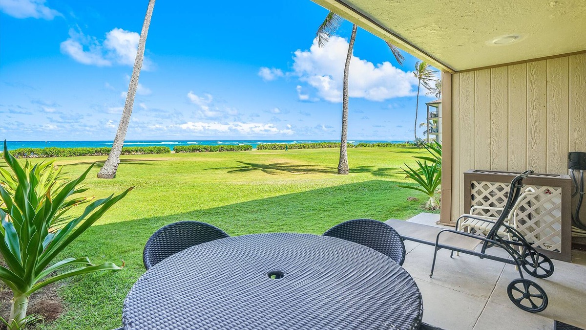 Kapaa Condo | Pono Kai Unit C101 - Oceanfront, Ground Floor Unit, Steps to the Ocean, AC