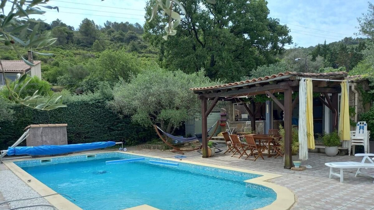 Clermont-l'Herault House | pool and olive trees