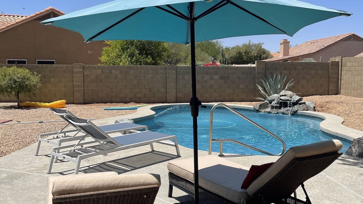 Tatum Ranch House | Pool with waterfall, Hot Tub, Fire-pit, Concrete floors!