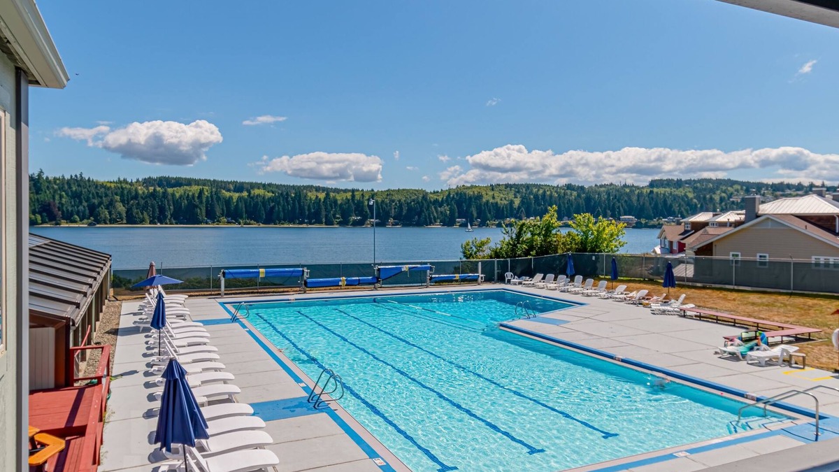 Port Ludlow Condo | Port Ludlow Resort condo with scenic views, pools, tennis, & covered patio
