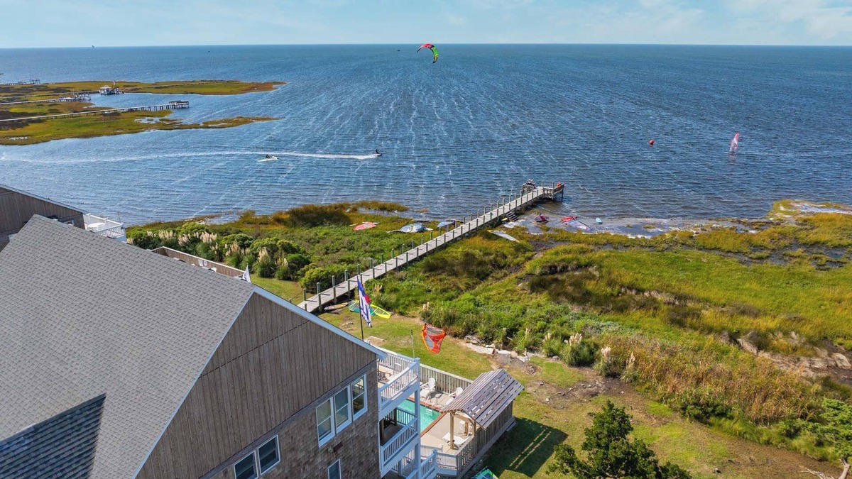 Wind Over Waves House | Premier Soundfront Dog Friendly w/Pool, Hot Tub, Elevator, Pickleball, Theater