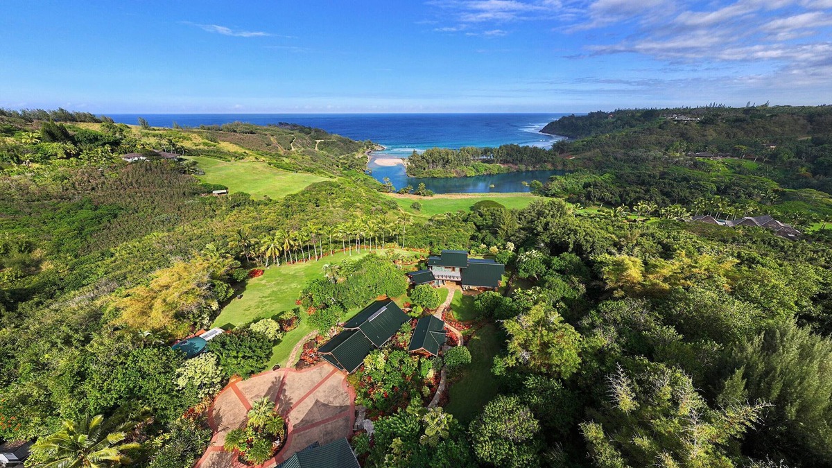 Kilauea House | Private home on 12 lush acres, ocean views, path to beach, two bedroom main house!