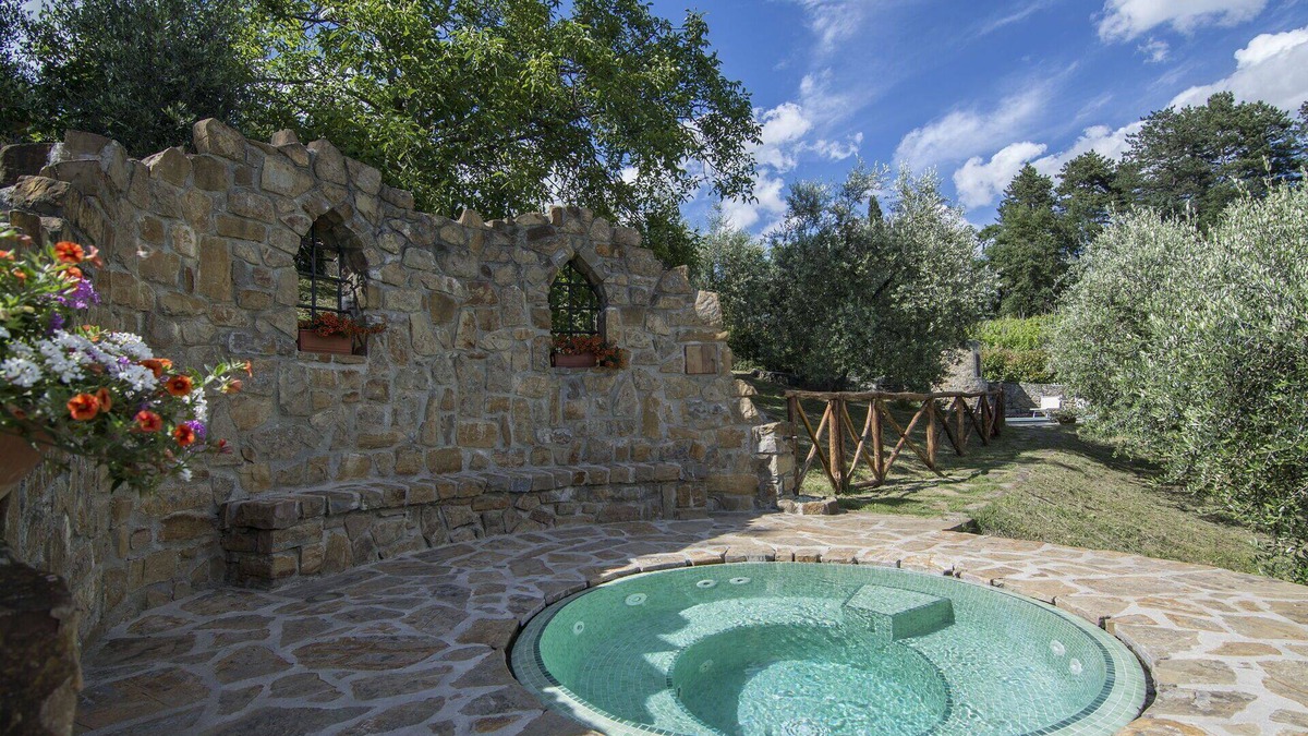 Borgo San Lorenzo Villa | Private Villa with A/C, WIFI, hot tub, sauna, private pool, TV, patio, panoramic view, parking