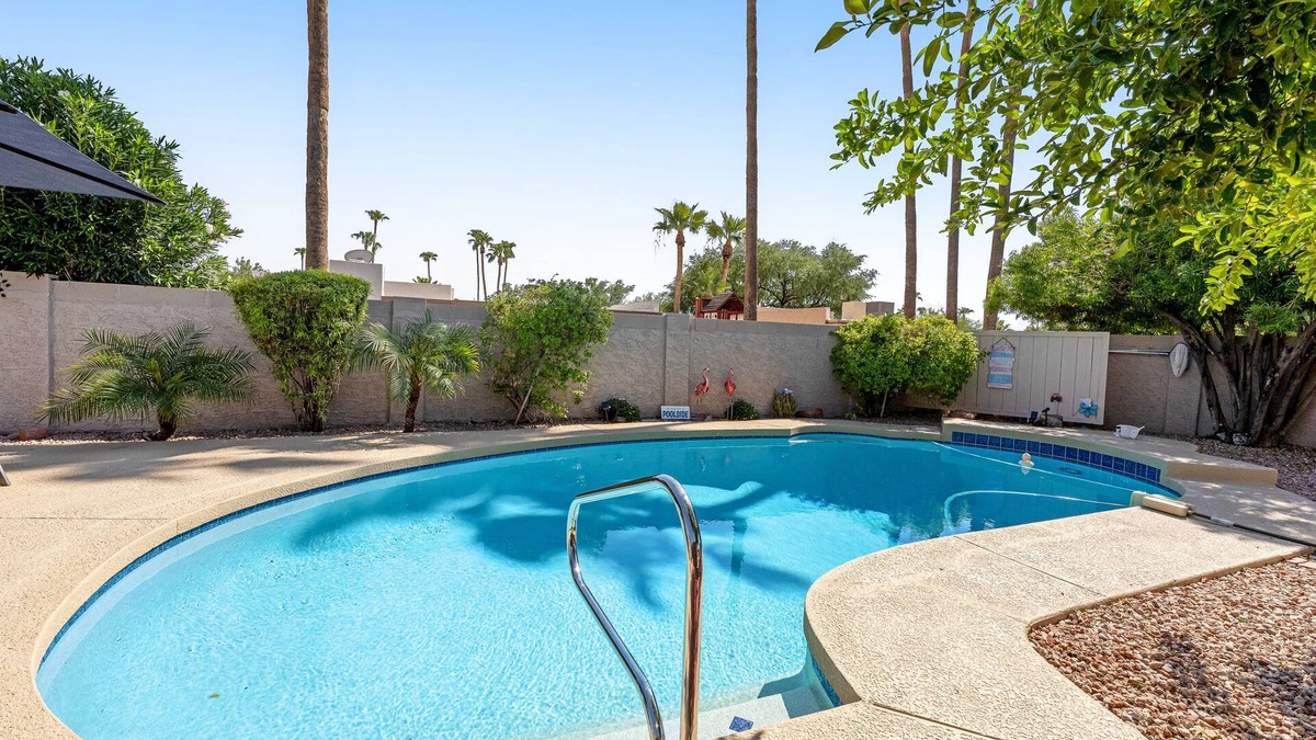 Raskin Estates House | Quiet Scottsdale retreat with enclosed yard, pool, patio, grill, game room & W/D