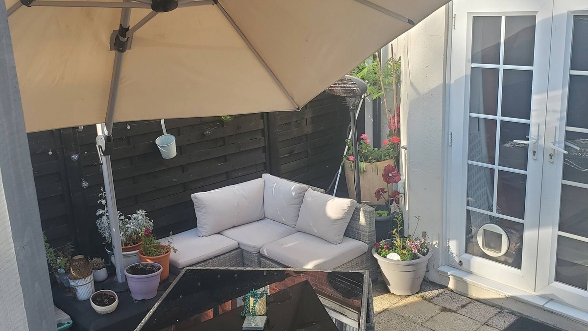 Meads Apartment | Rare basement flat in best location,free parking on site, private sunny patio