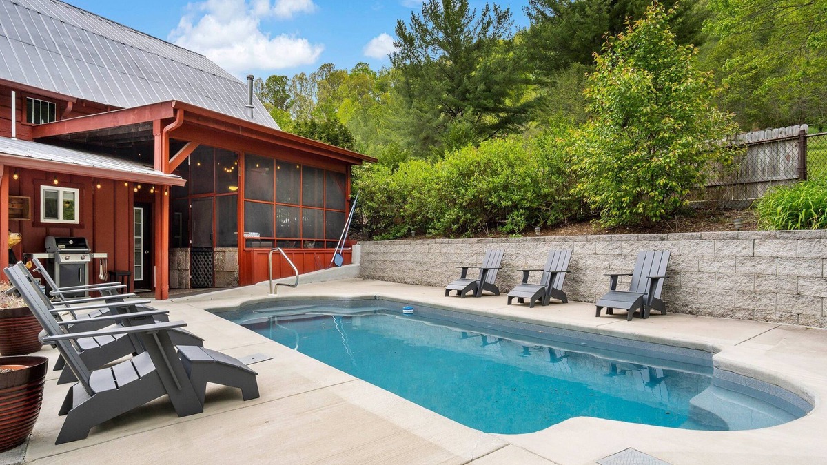 Weaverville House | Red Barn Retreat | Private Pool, Hot Tub & Game Room