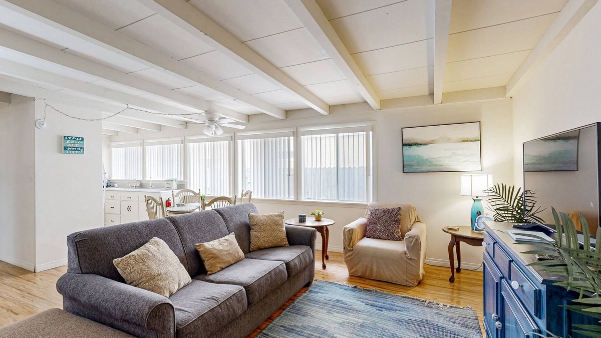 Pierpont Bay House | Relaxing duplex w/private fenced patio - 200 feet to Pierpont Beach