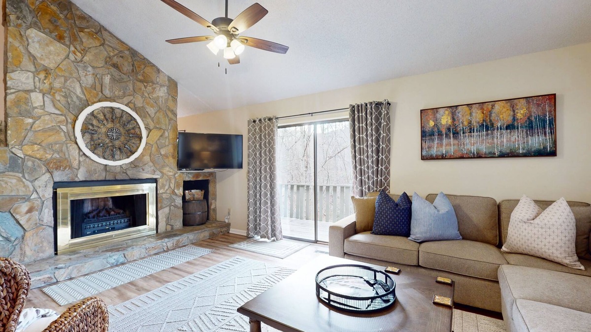 Lake Lure Condo | Resort condo with multiple balconies, resort beach access, pool and golf