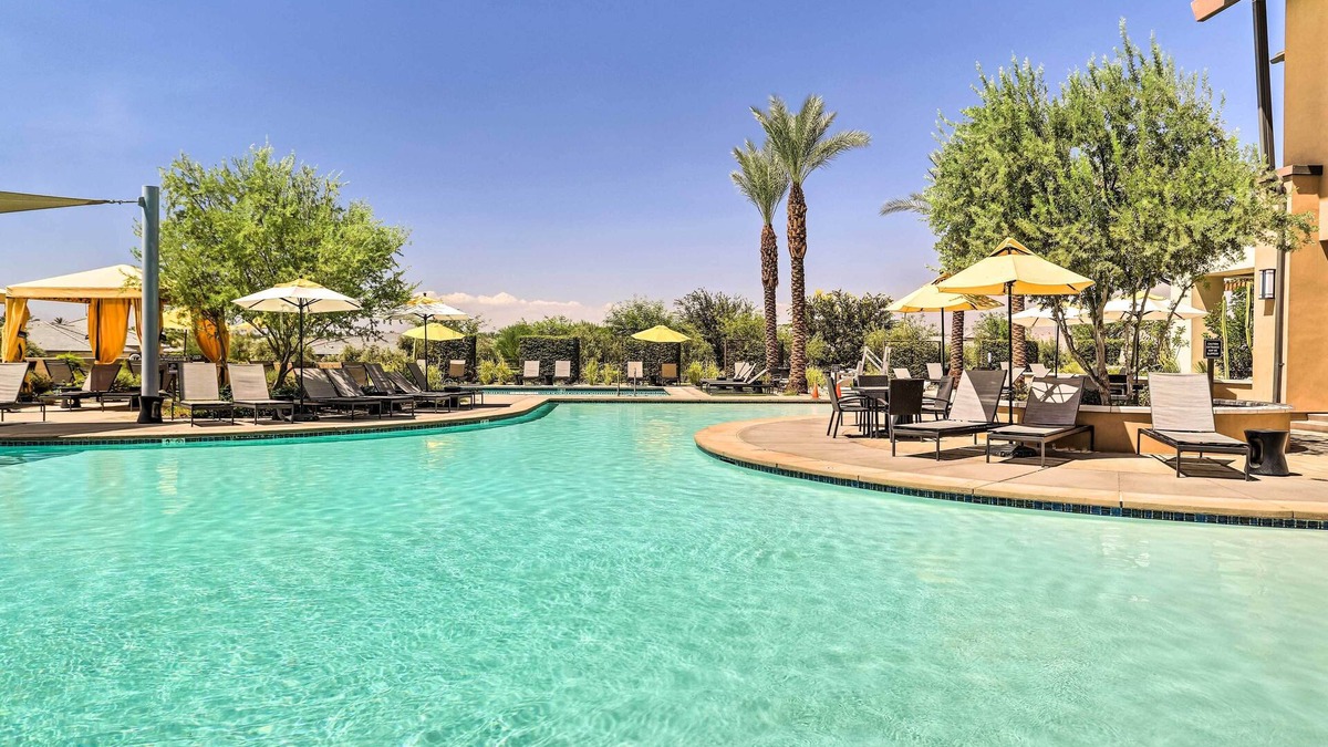 Indio House | Resort Pool & Hot Tub: 55+ Indio Desert Oasis