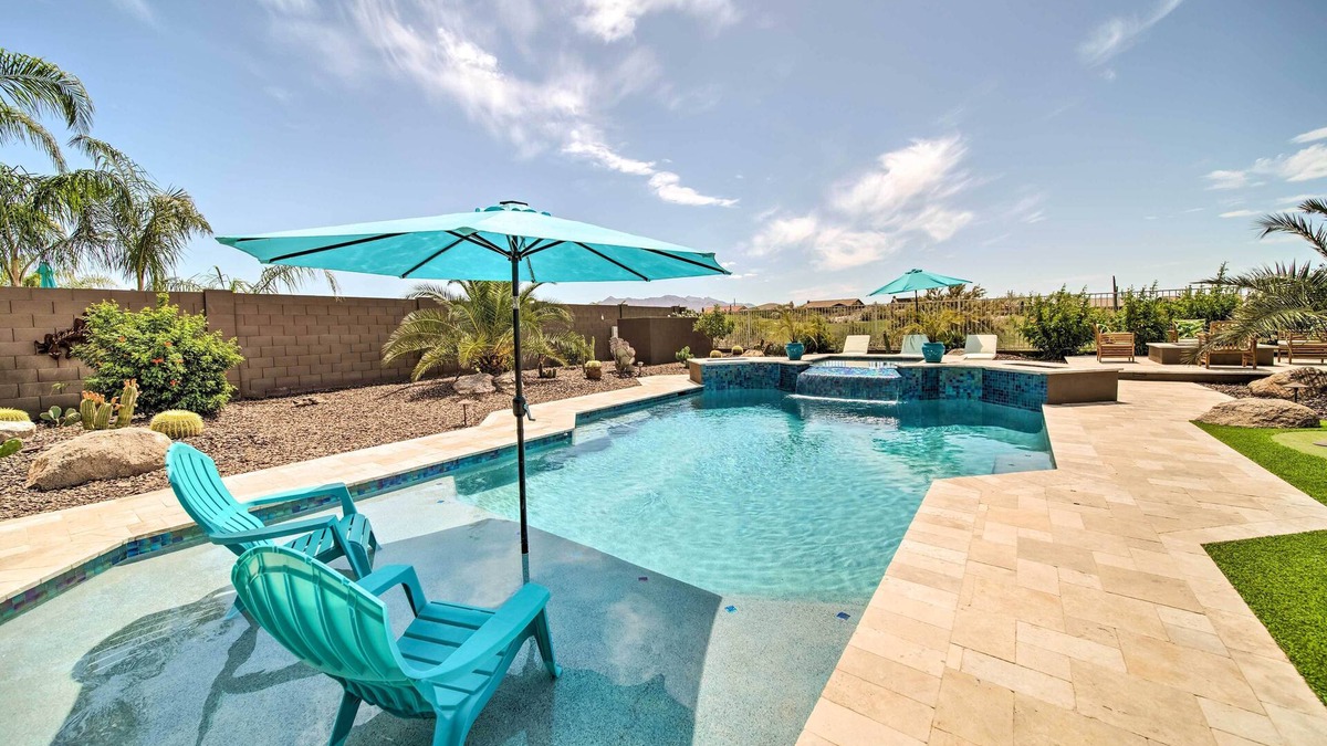 Estrella Mountain Ranch House | Resort-Style Pool & Spa: Upscale Goodyear Home