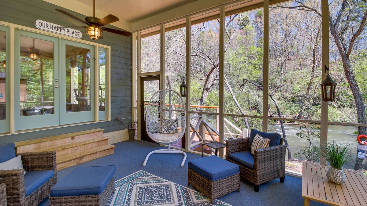 East Ellijay House | Riverfront Ellijay Home w/ Game Room & Grill!