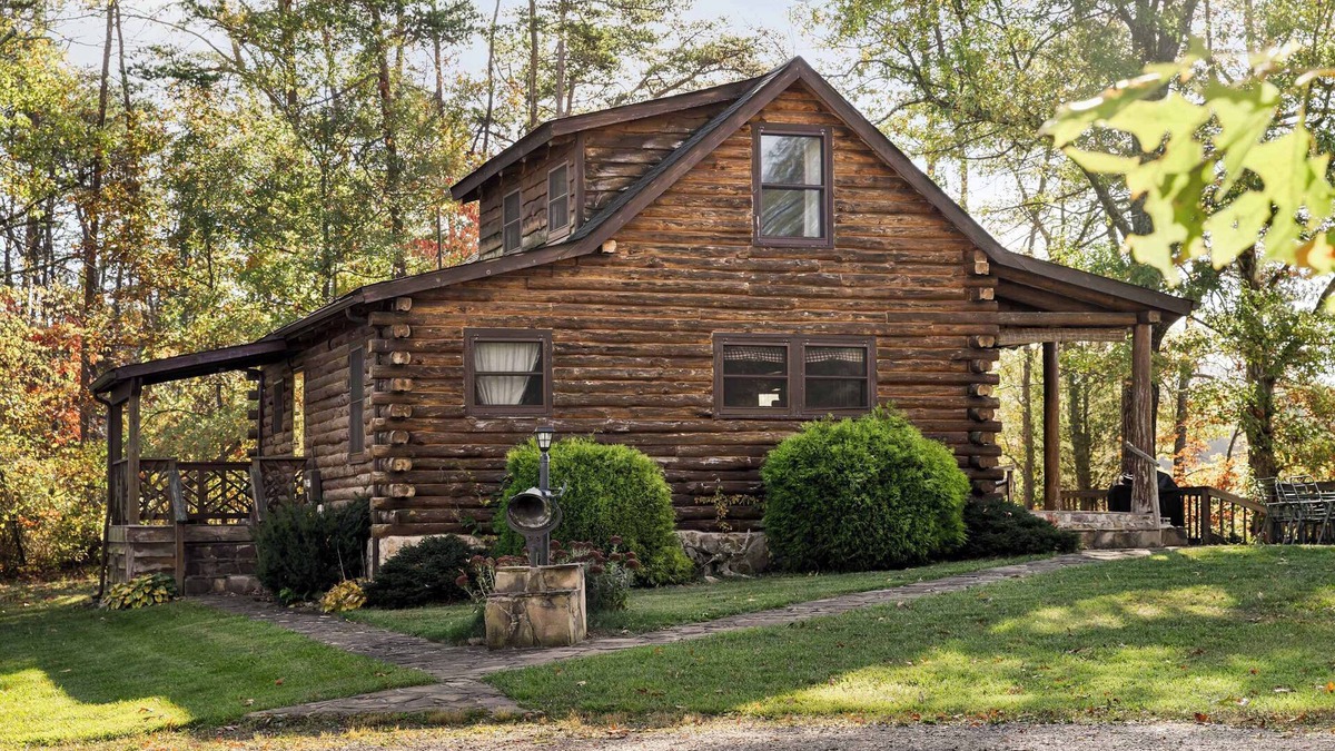 Paw Paw Cabin | Riverfront Log Cabin w Fireplace, Grill & Fire Pit