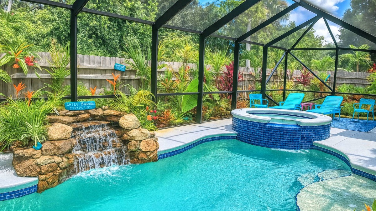 Vero Beach House | Romantic getaway! Pool home with hot tub ,Tiki Bar. Close Beaches , live music !