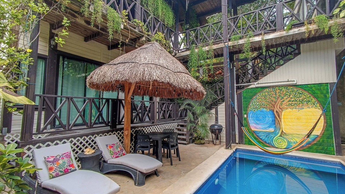 Tulum Cabin | Romantic spacious cabin with large balcony overlooking pool. Great location!