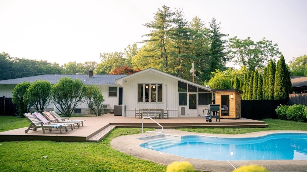 Rosendale House | Rondout Retreat: Sauna, Firepit and Backyard Oasis