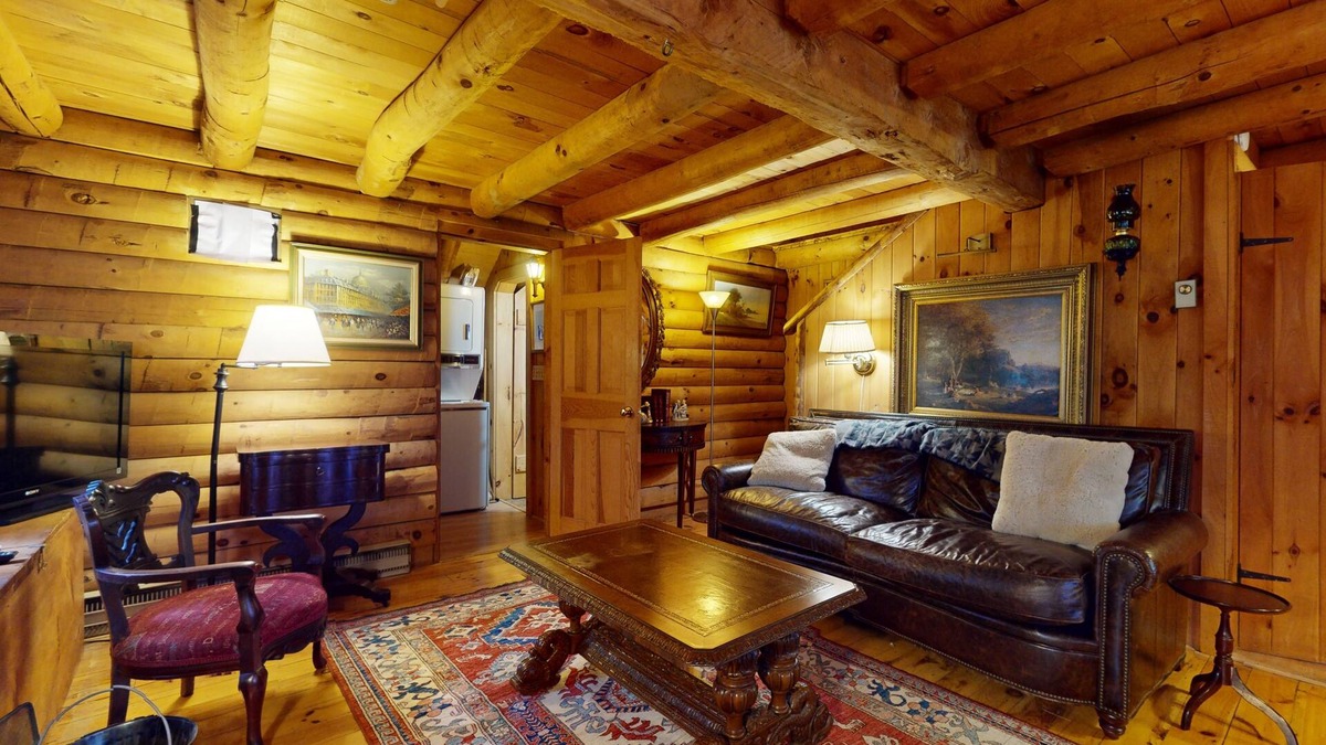 Wardsboro Cabin | Rustic cabin in serene location with fireplace and pool access