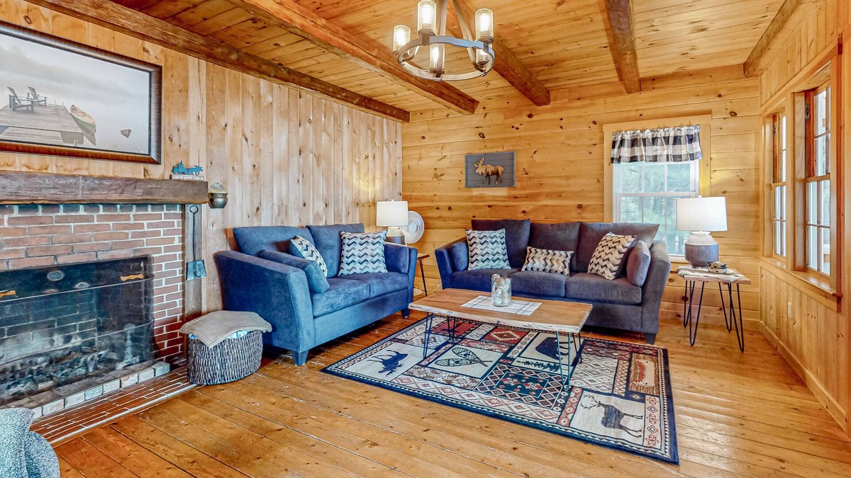 Dexter Cabin | Rustic, lakefront cabin with floating dock, firepit & fireplace - dog-friendly