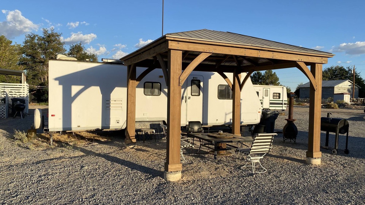 Pahrump Apartment | RV1 Camper privacy of your own with 50 amp EV charging outlet available.