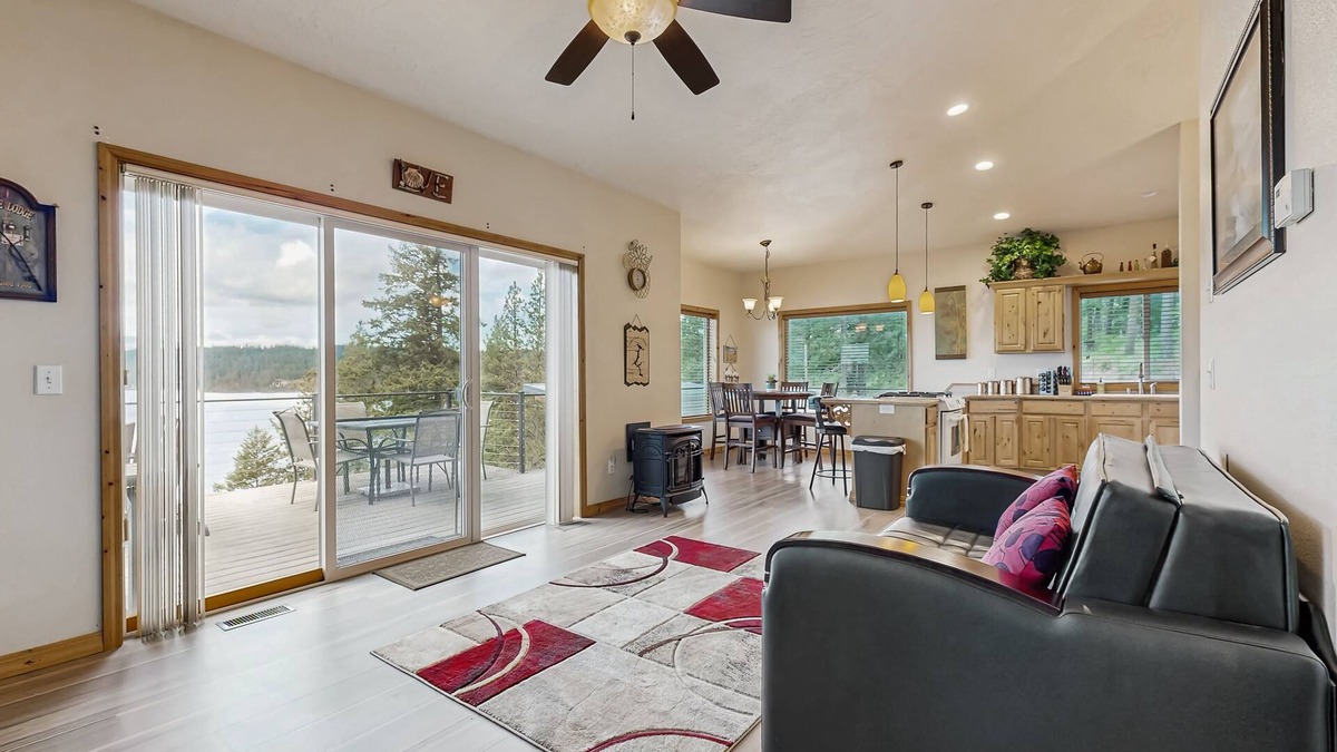 Coeur d'Alene House | Scenic lakefront retreat w/three decks, a hot tub & a private 48-foot dock