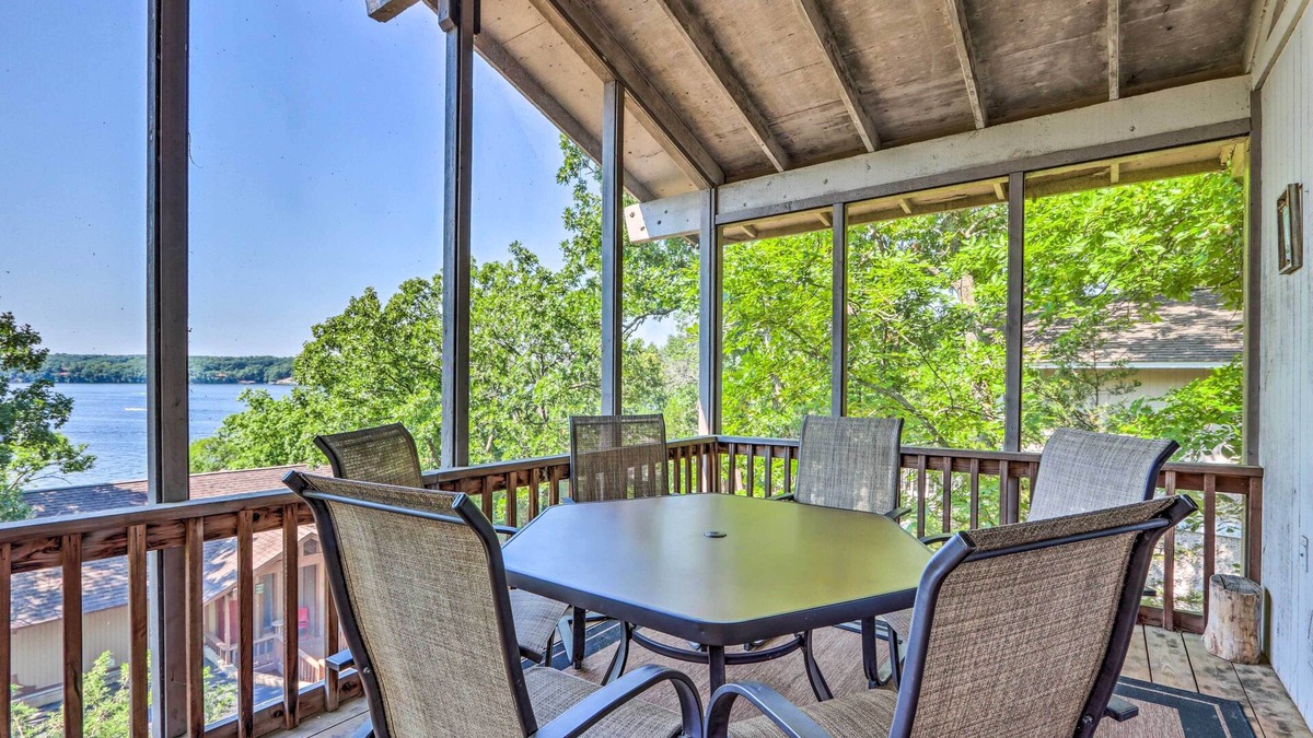 Osage Beach Cabin | Screened Porch, Resort Perks: Osage Beach Cabin!