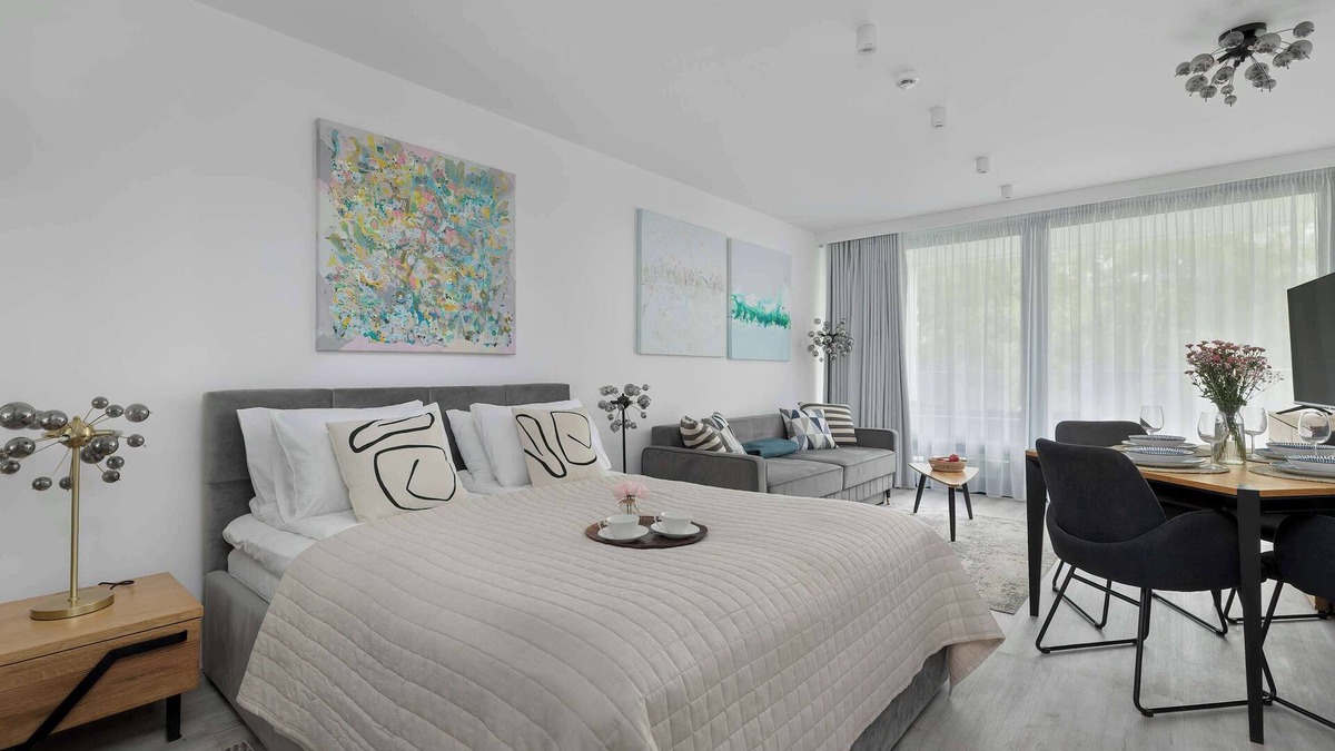 Uniescie Apartment | Sea&Lake Mielno | Unique Studio for a Family Holiday by the Sea | Balcony & Park