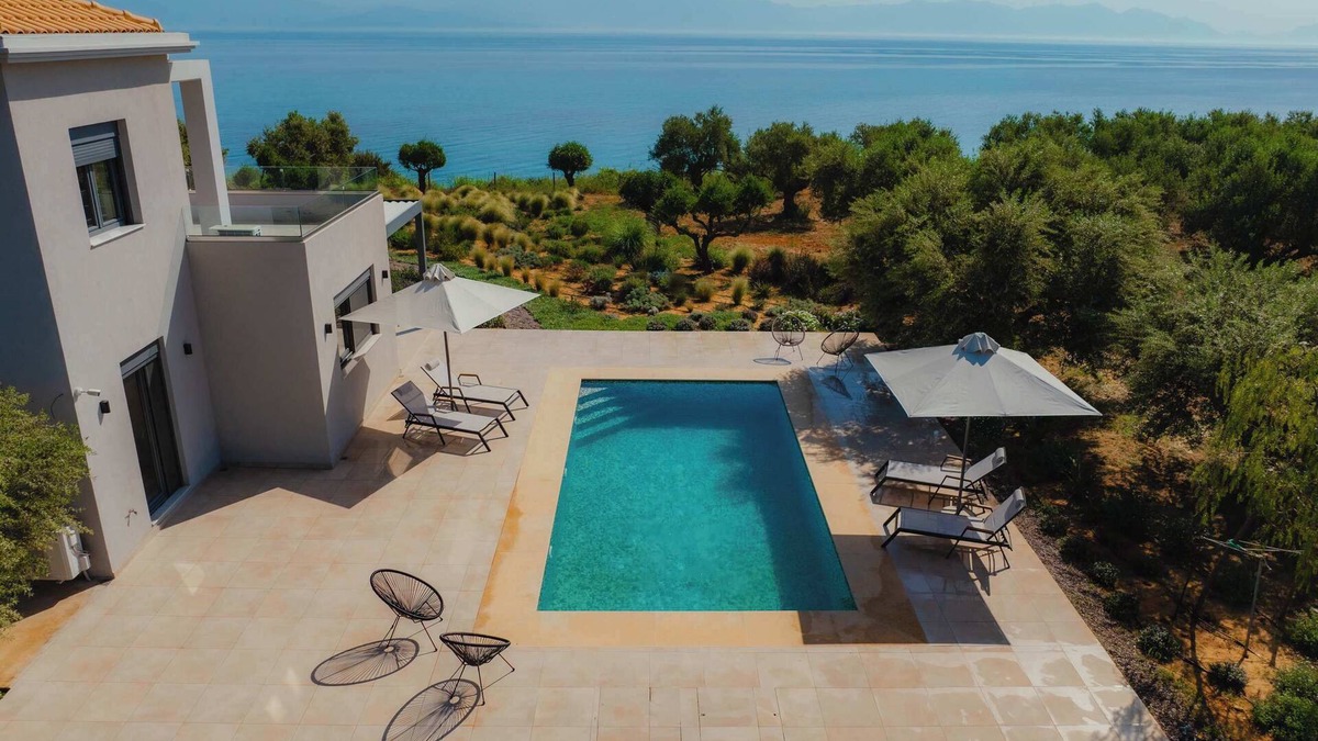 Pylos-Nestoras Villa | Seafront Villa Elaia, Private Pool & Majestic View