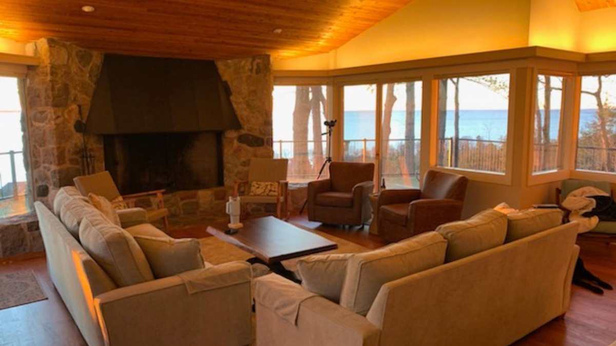 Harbor Springs House | Secluded lake-view home with large deck, private gas grill, AC