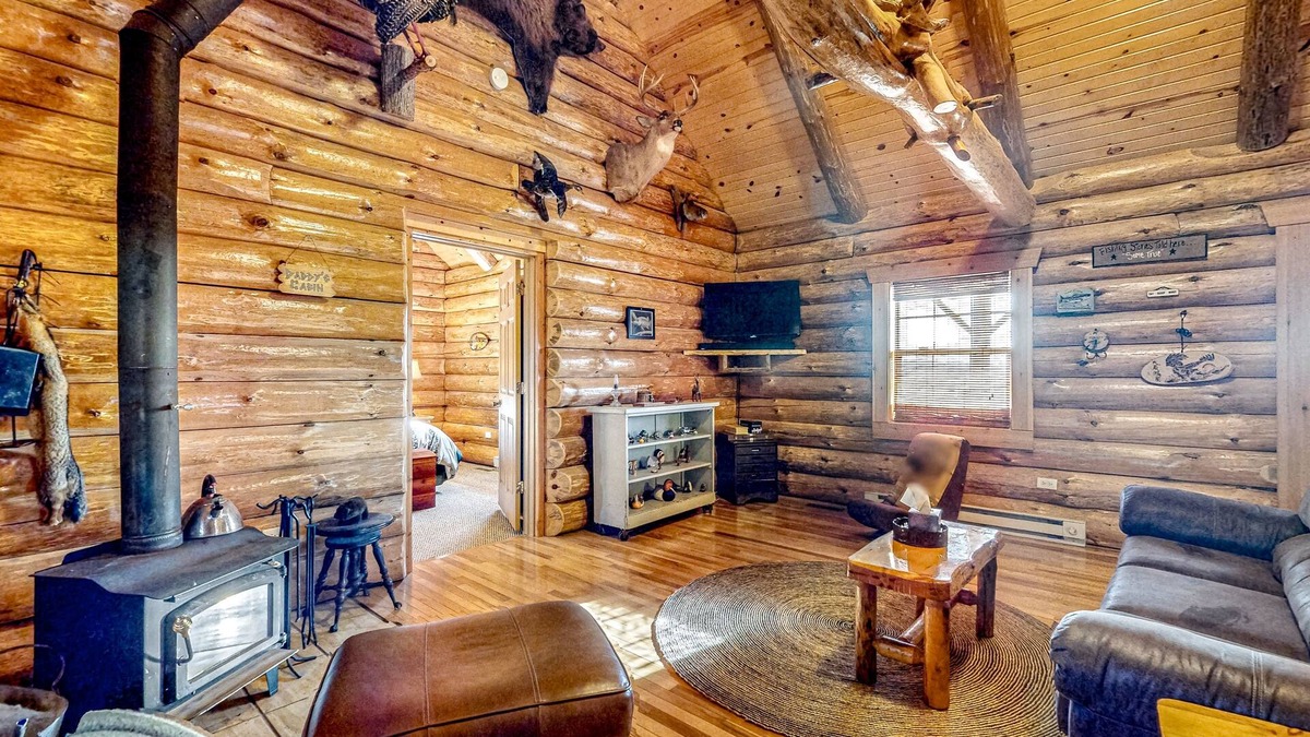 Lyndon Station House | Secluded log cabin near Wisconsin Dells with wood stove & grill - dog-friendly