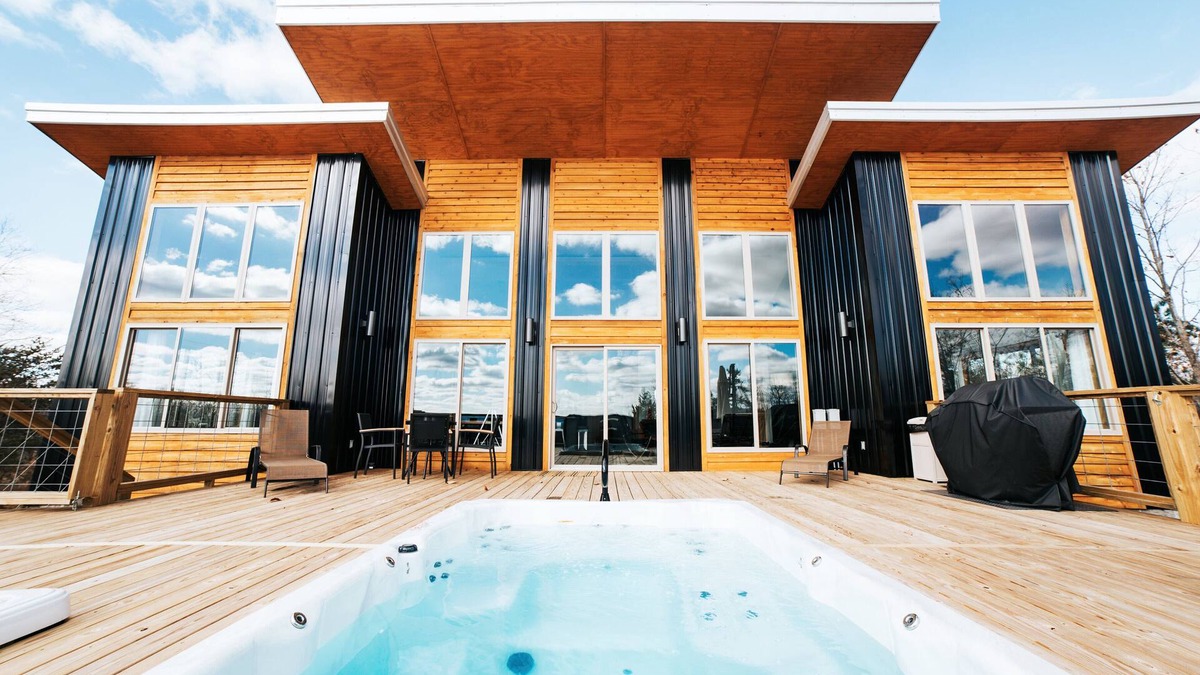 Trion Cabin | Secluded Modern space, Mountain Views, all year heated Swim Spa & Hot Tub