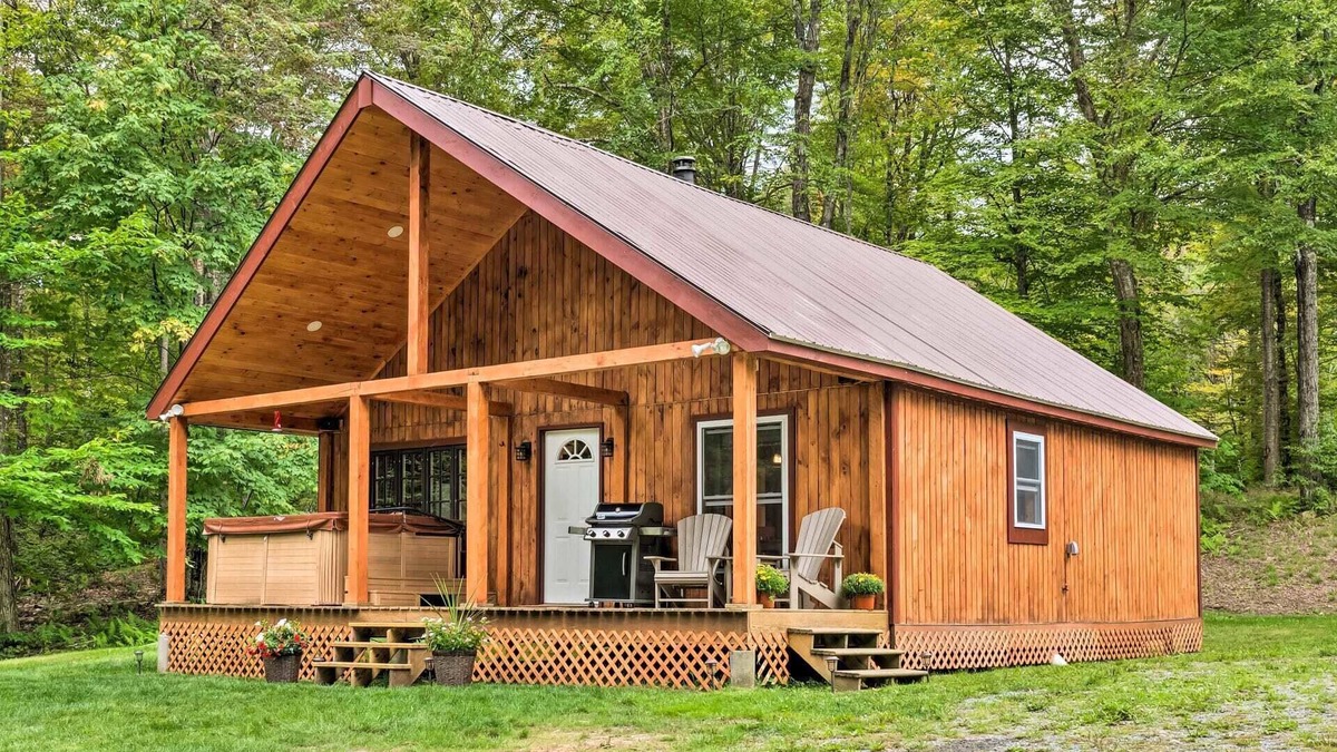 Victory Cabin | Secluded VT Cabin w/Hot Tub, Pond, Trails and WiFi by Elevated Escapes Group