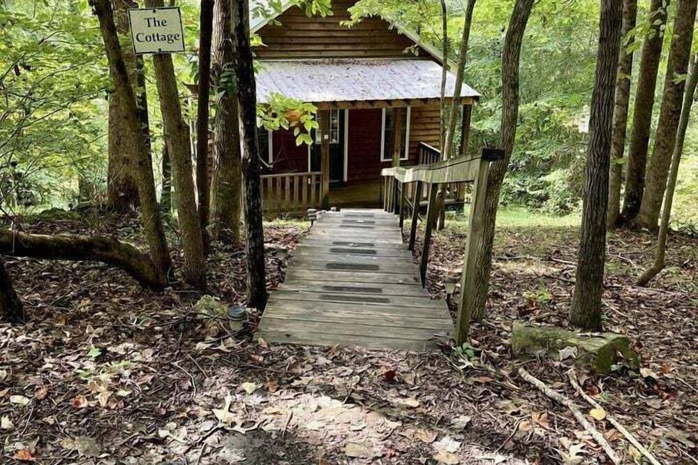 Elkin Cabin | Secluded Woodland Cabin Rental with Hot Tub in Yadkin Valley Wine Region
