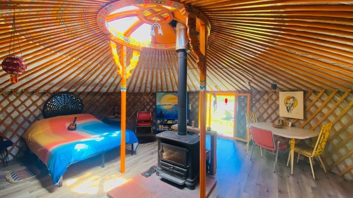 Boularderie RV Rental | Secluded yurt down by the river