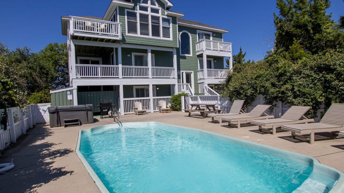 Ocean Sands House | Semi-Oceanfront, 6 BRs, Priv Pool, H Tub, Rec Rm, OS6B, Seashell