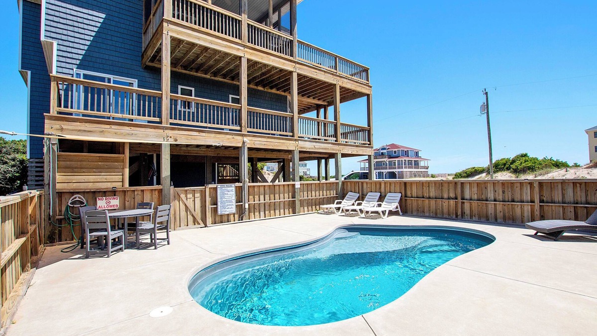 Carova Beach House | Semi-Oceanfront, Ocean Views, Wild Horses, Private Pool, 4x2338, Race To The Beach