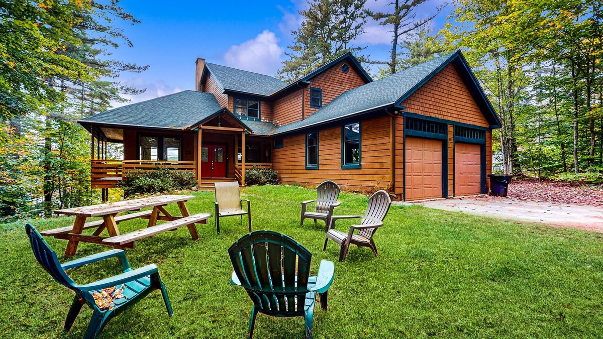 Chocorua Ski and Beach House | Sensational lakefront retreat with private beach, firepit, wood fireplace, & W/D