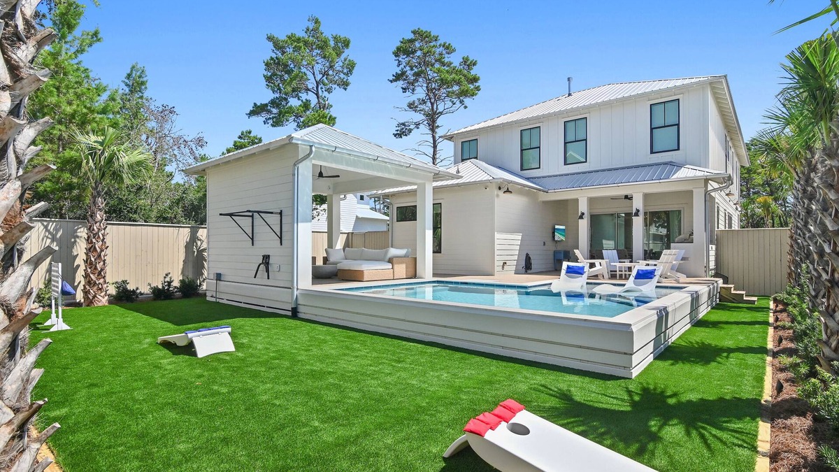 West Panama City Beach House | “Shore to Please” Private Heated Pool, Bikes, Dock