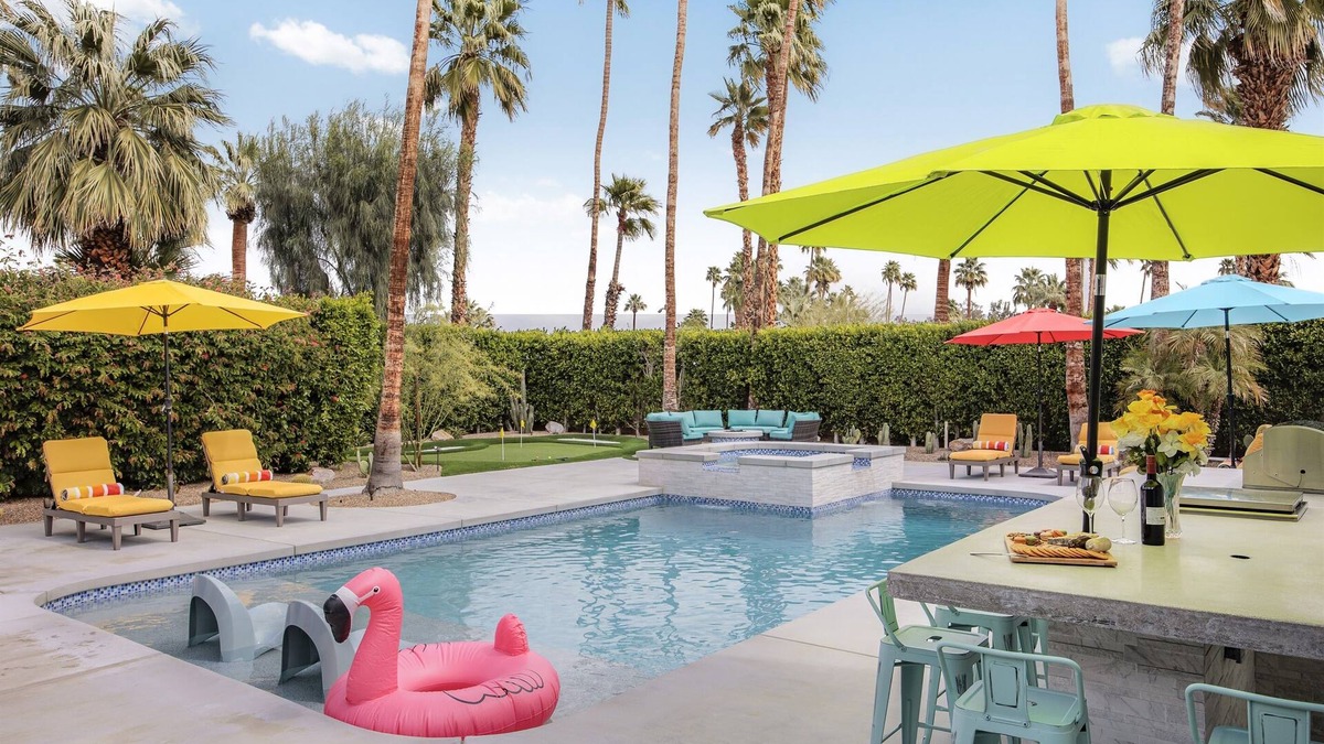 Tahquitz River Estates House | Sky Lounge - putting green, fire pit, pool/spa