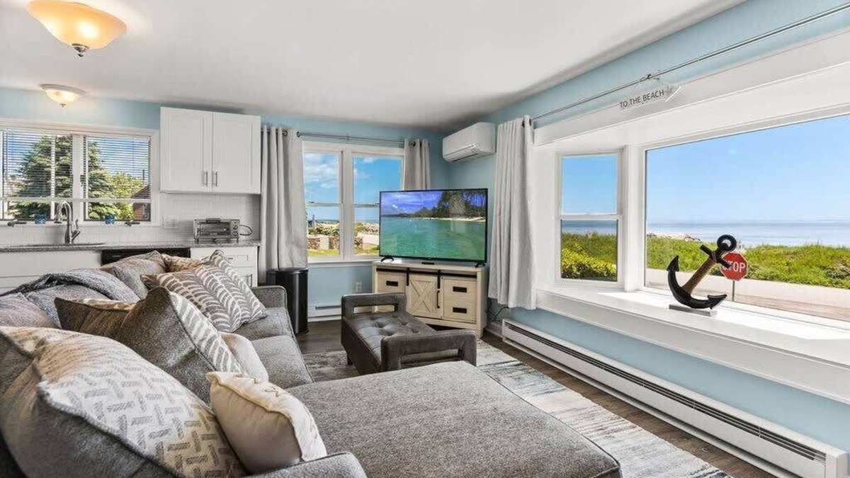 Rye Apartment | Snug Seaside | Views From Couch | Walk to Beach