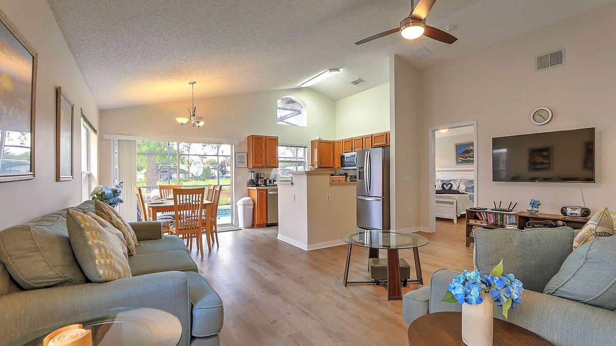 Haines City Villa | South facing Pool off South Dunes golf fairway
