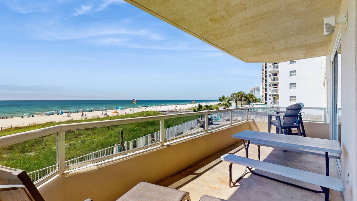 Orange Beach Condo | Spacious beachfront condo with gulf views, pools, and walkable dining