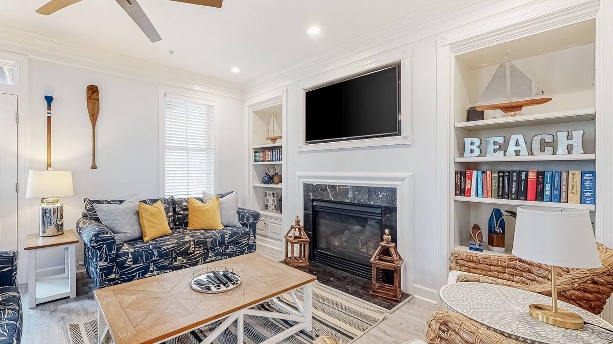 Sunset Island House | Spacious beachside home with fireplace, washer/dryer, pools, dock, & gym