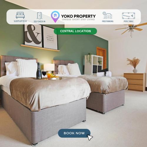Northampton House | Spacious House in City Centre - Sleeps up to 9 - Free Parking, Super-Fast Wifi, Garden, Balcony, and Smart TV with Virgin TV and Netflix by Yoko Property