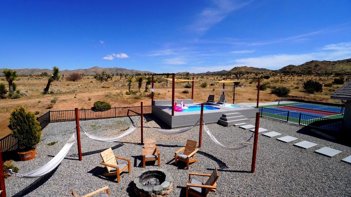 Yucca Valley House | Spacious House w/Panoramic View, Pickleball, Game Room, Hot Tub & Pool