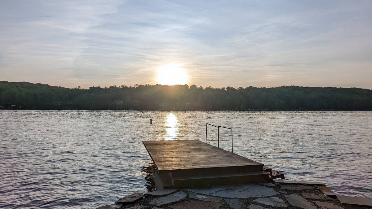 Lake Ariel House | Spacious lakefront home w/deck, firepit, and pergola in Hideout gated community