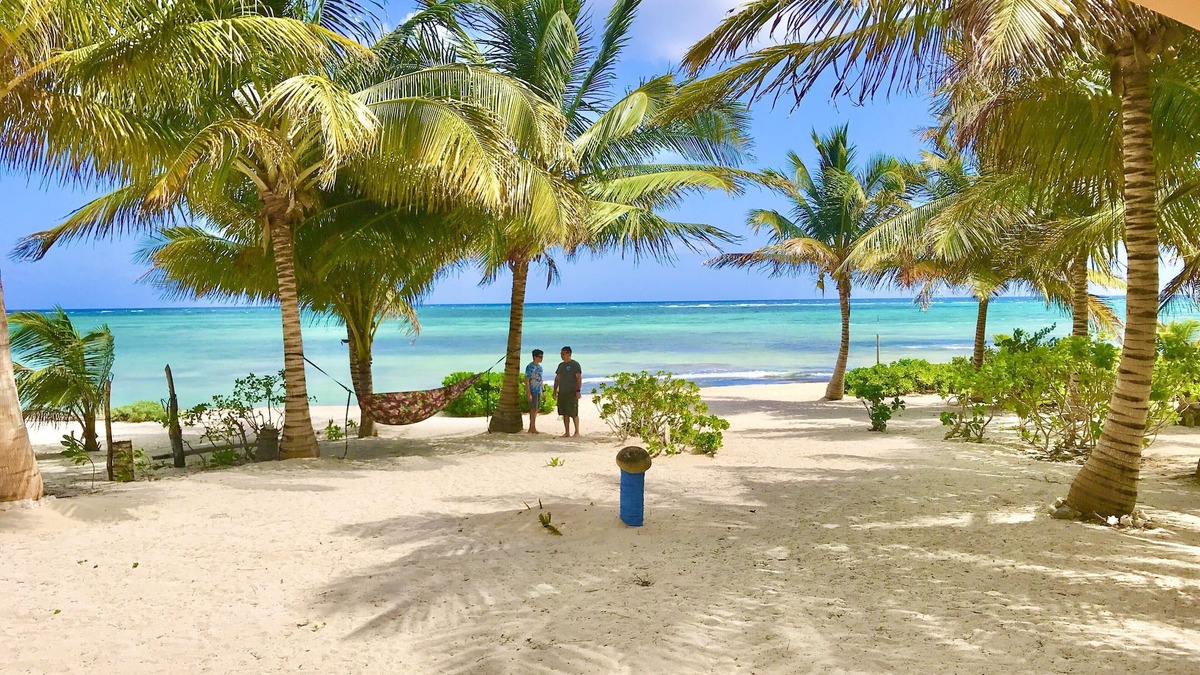 Majahual House | Spacious oceanfront home with palm trees, kayaks and spectacular views!