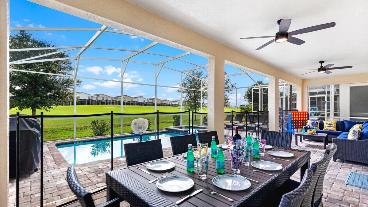 Four Corners House | Spectacular 5⭐Villa -⛳Golf Course View, Salt💧Pool/Spa, Game Room, BBQ & Theater