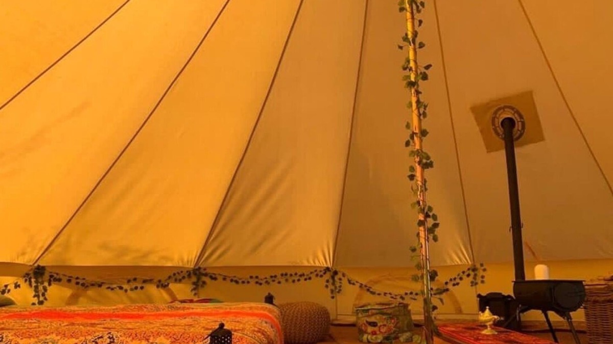 Dwyran Cabin | Star Gazing Cozy Hot Tent with Log Burner