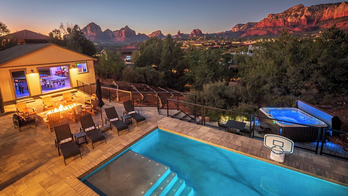 Sedona House | Starview Sedona - Wow Views! 4BR Pool Spa Firepit GameRoom Location